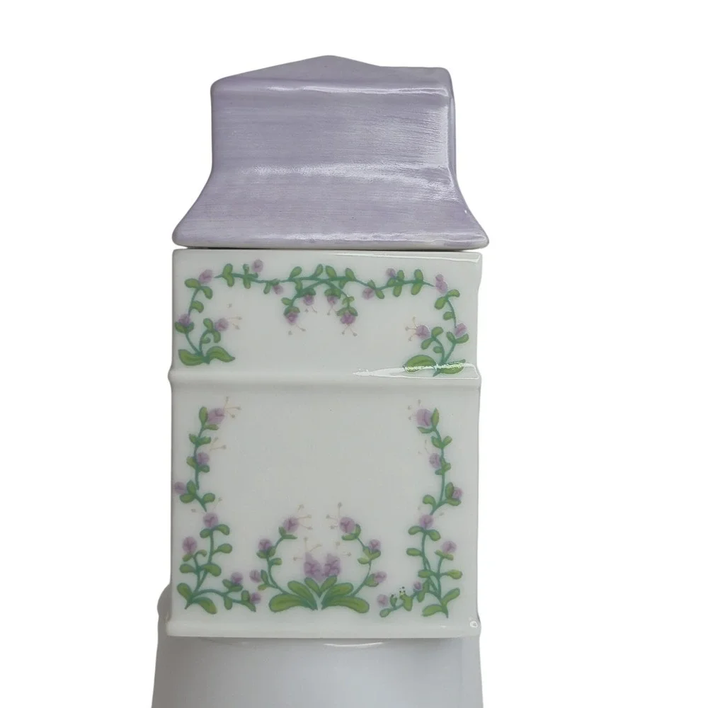 Lenox Spice Village Marjoram Porcelain House Jar 1989 Vintage Lavender Victorian